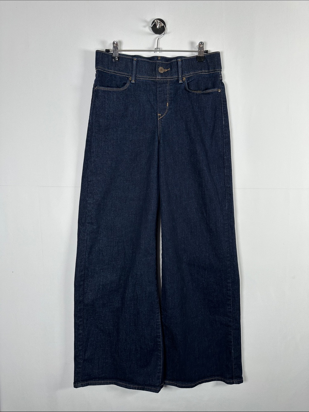 Levi Strauss Pull On Jeans Wide Leg Blue Mid Rise Stretch Denim Minimalist 6